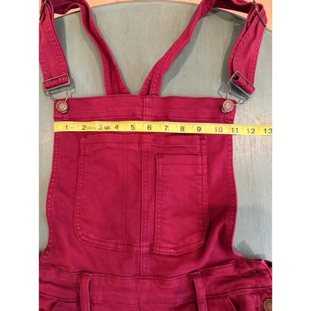 Judy Blue Berry Pink Garment Dyed Slim Denim Overalls Magenta JB88712C Medium